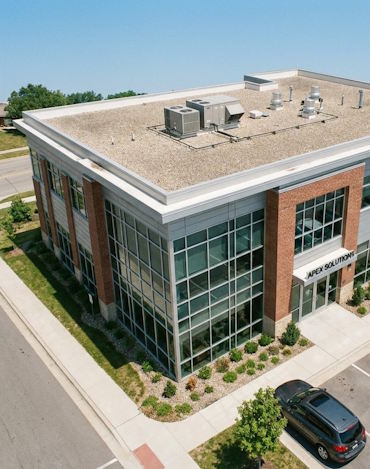 Commercial roofing for offices and flat roof systems